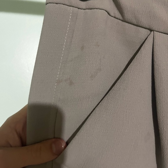 Aritzia Wilfred Allant Pants Cropped Leg Tie Waist Crepe Trousers, Taupe - Picture 8 of 9